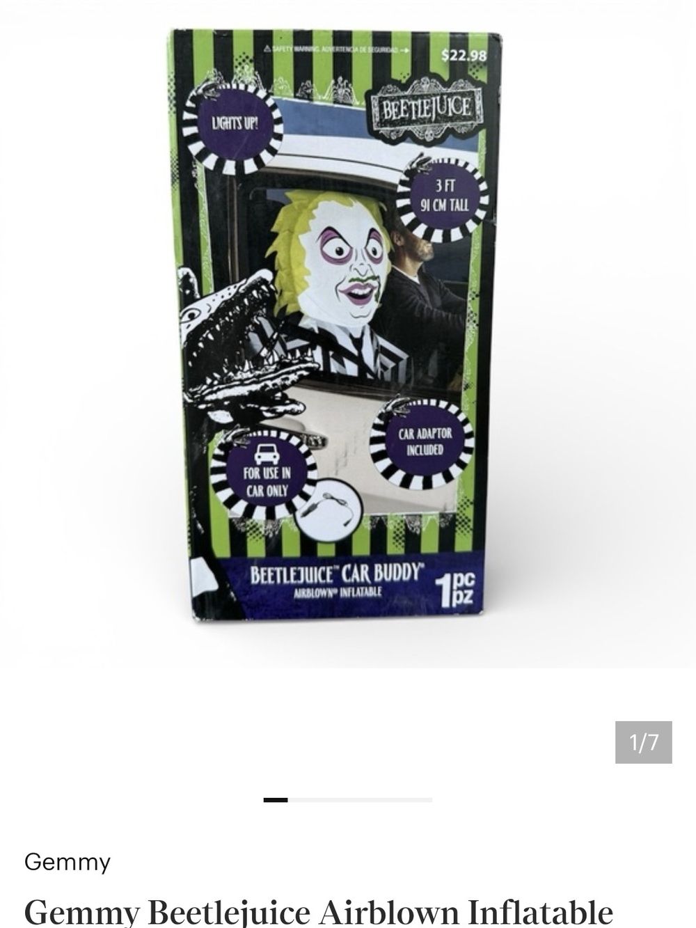 Beetlejuice Inflatable For Car - Picture 2 of 3